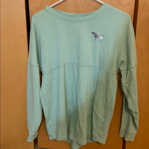 Pink long sleeve shirt in light blue